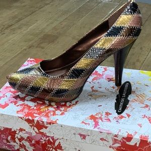 Chinese Laundry patch high heel shoes
